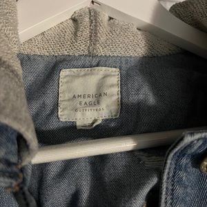 American Eagle Jean Jacket Grey Sleeves